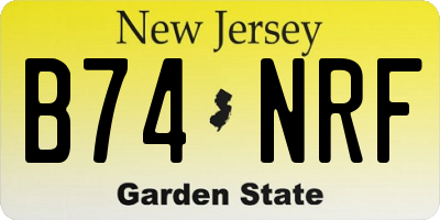 NJ license plate B74NRF