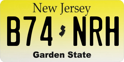 NJ license plate B74NRH