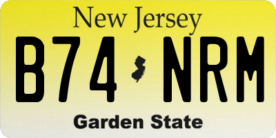 NJ license plate B74NRM