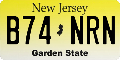 NJ license plate B74NRN
