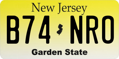 NJ license plate B74NRO