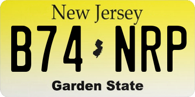 NJ license plate B74NRP