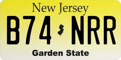 NJ license plate B74NRR