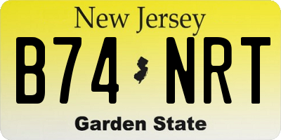 NJ license plate B74NRT
