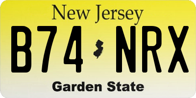 NJ license plate B74NRX