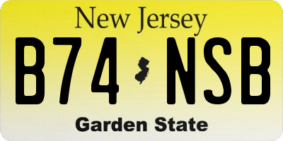 NJ license plate B74NSB