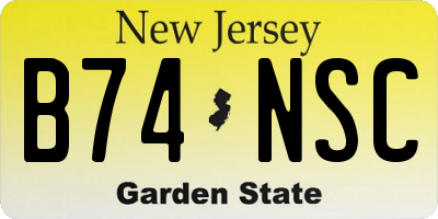 NJ license plate B74NSC