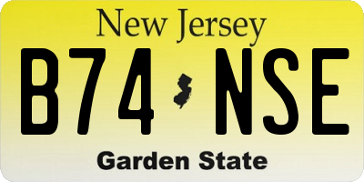 NJ license plate B74NSE