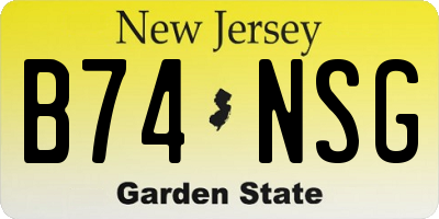 NJ license plate B74NSG