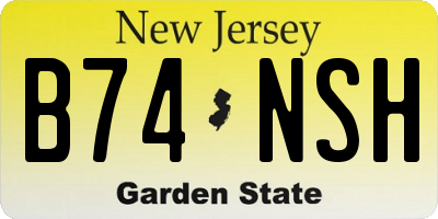 NJ license plate B74NSH