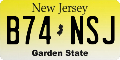 NJ license plate B74NSJ