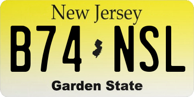 NJ license plate B74NSL