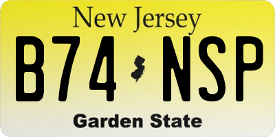 NJ license plate B74NSP