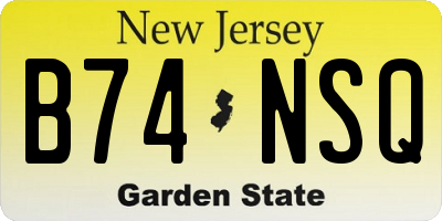 NJ license plate B74NSQ