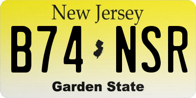 NJ license plate B74NSR