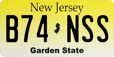 NJ license plate B74NSS