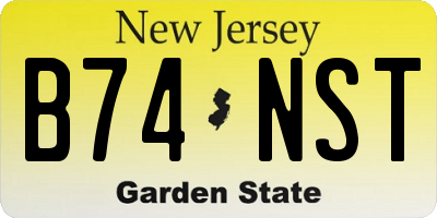 NJ license plate B74NST