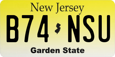 NJ license plate B74NSU