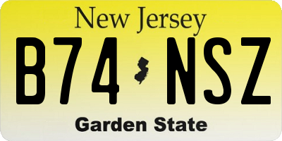NJ license plate B74NSZ
