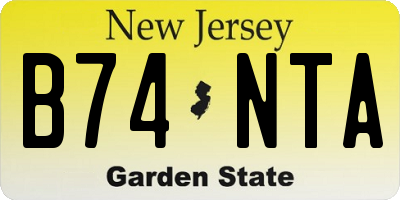 NJ license plate B74NTA
