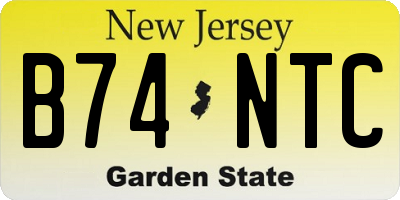 NJ license plate B74NTC
