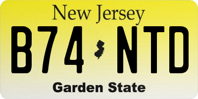 NJ license plate B74NTD