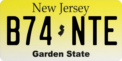 NJ license plate B74NTE