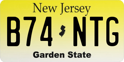 NJ license plate B74NTG
