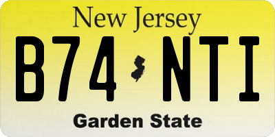 NJ license plate B74NTI