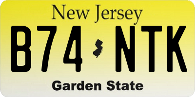 NJ license plate B74NTK