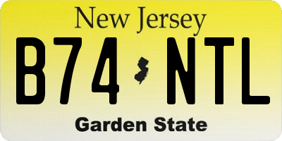 NJ license plate B74NTL