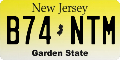 NJ license plate B74NTM