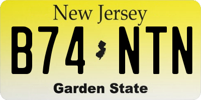 NJ license plate B74NTN