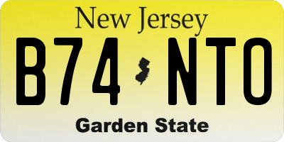 NJ license plate B74NTO