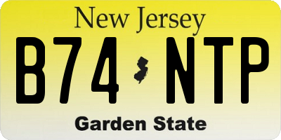 NJ license plate B74NTP