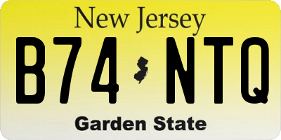 NJ license plate B74NTQ