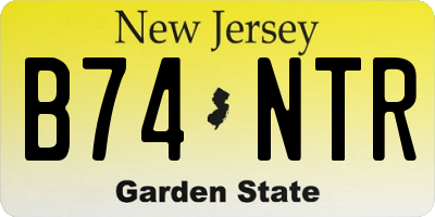 NJ license plate B74NTR