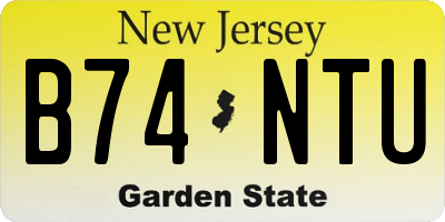 NJ license plate B74NTU