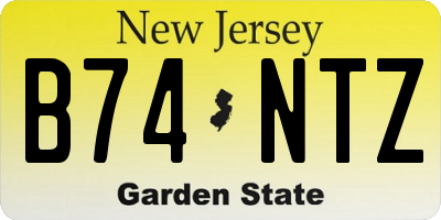 NJ license plate B74NTZ