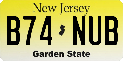NJ license plate B74NUB