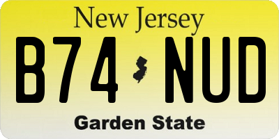 NJ license plate B74NUD