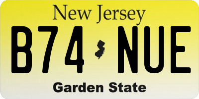 NJ license plate B74NUE