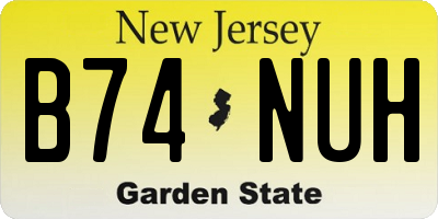 NJ license plate B74NUH