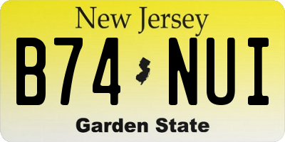 NJ license plate B74NUI