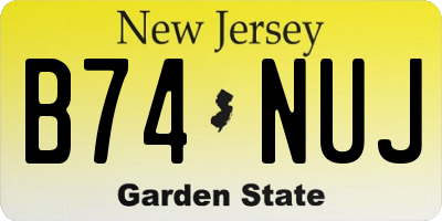 NJ license plate B74NUJ