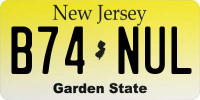 NJ license plate B74NUL