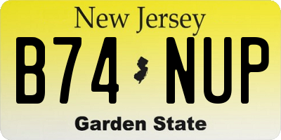 NJ license plate B74NUP