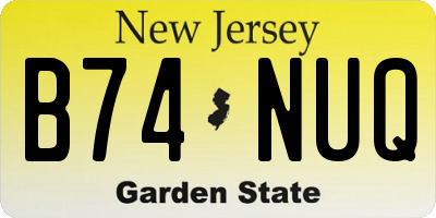 NJ license plate B74NUQ