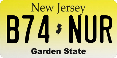 NJ license plate B74NUR