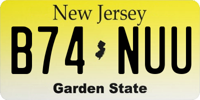 NJ license plate B74NUU
